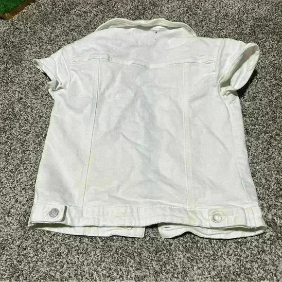 Girls 7 FOR ALL MANKIND White Sleeveless Denim Jean Button Vest - Size Large - Picture 9 of 9